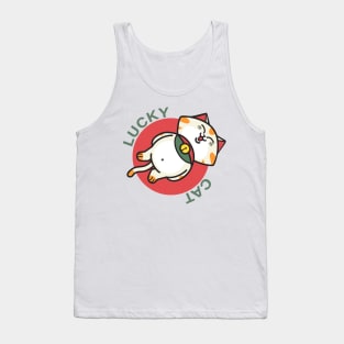 Cute Lucky Cat Sticker Tank Top